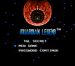 Guardian Legend Secret Title Screen